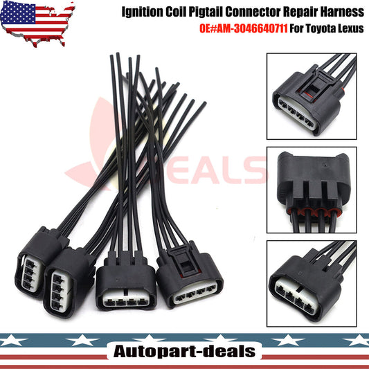 4-piece ignition coil connector plug harness suitable for Toyota for Camry Highlander for Lexus HS250h