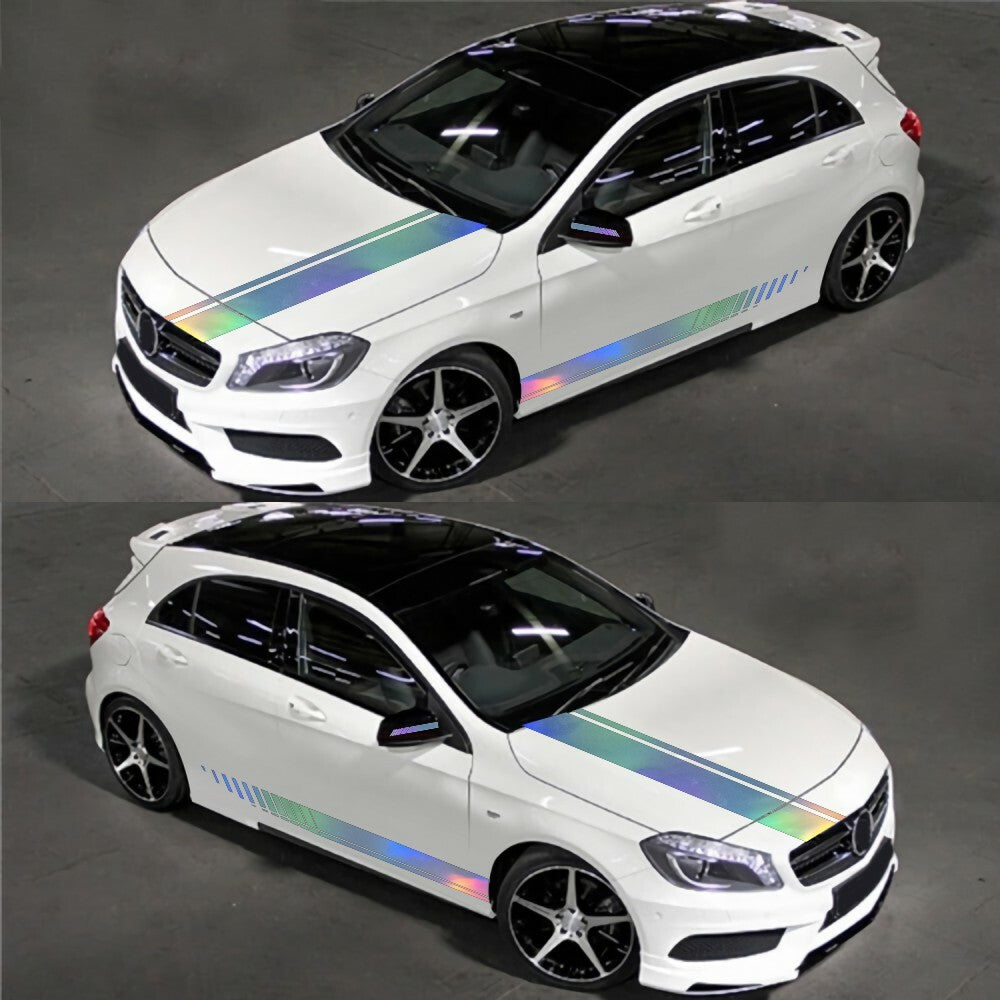 Laser Stripes Accessory Car Side Skirt Door Racing Graphic Vinyl Sticker Decal