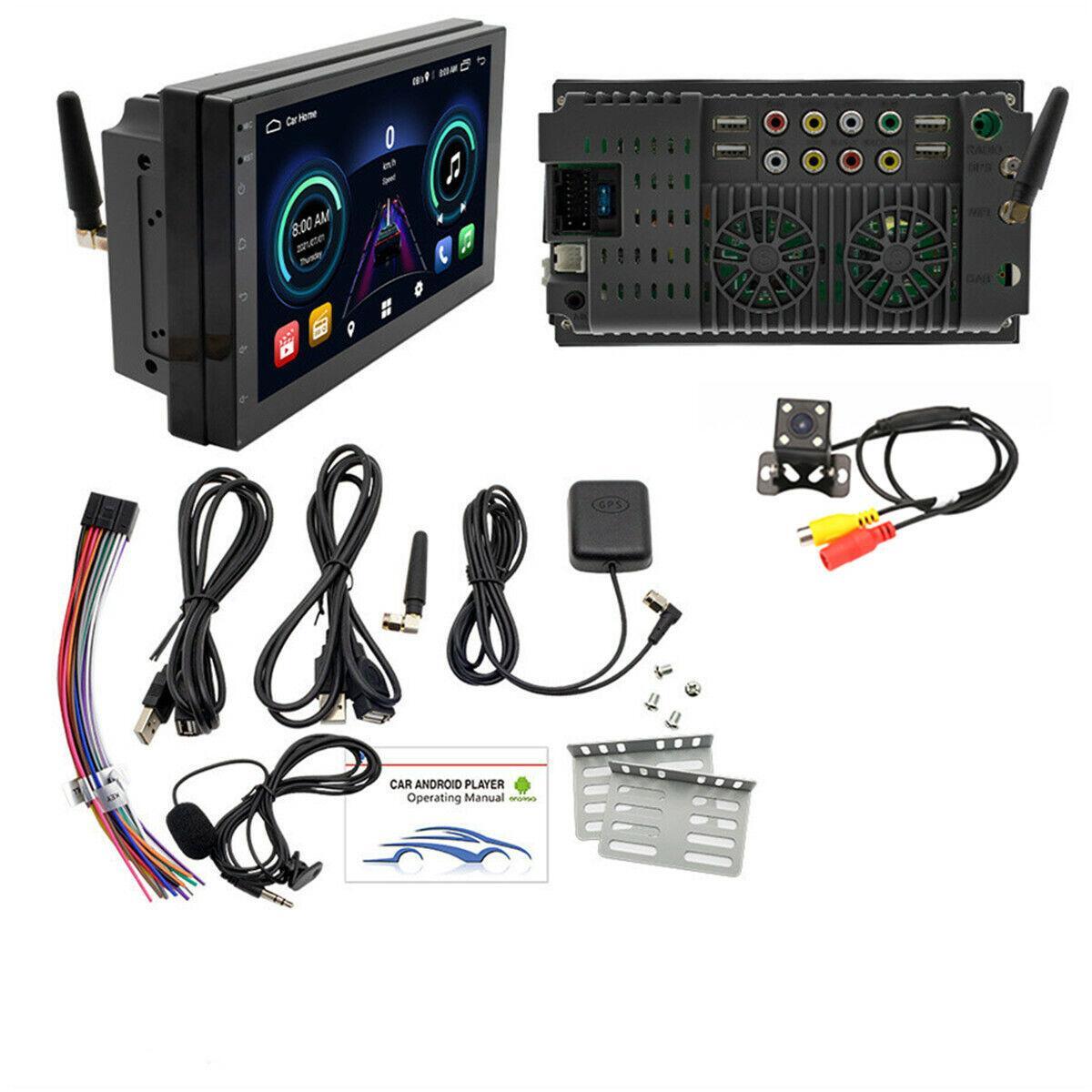 Touchscreen car radio, stereo player, GPS navigation, WIFI, 1+16G, with rear camera, 7-inch screen. n