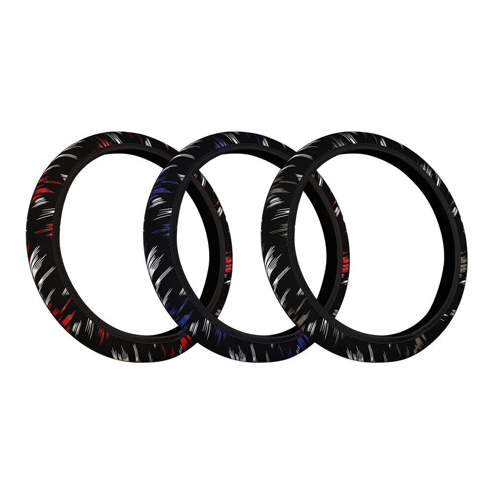 For 15/37-38CM PU Leather Good Grip Car Accessories Gray Steering Wheel Cover