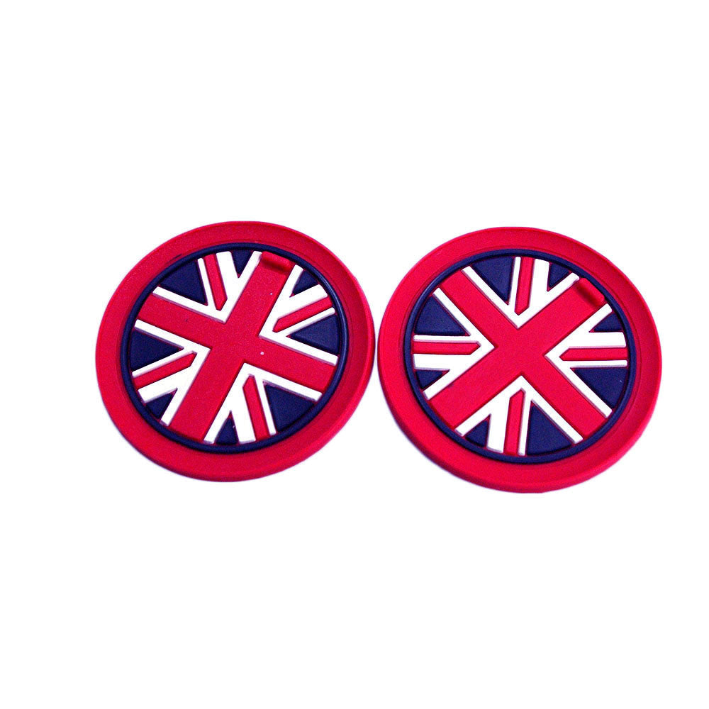 2pcs Union Jack CAR Cup Mat Cup Coaster for Mini Cooper JCW R55 R56 R57 R58 R59 Q