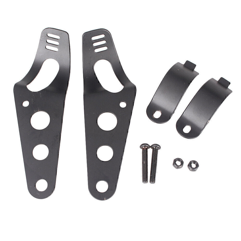Head Lamp Holder Headlight Mounting Brackets Fork Kit Fit for Suzuki for Harley Black Q