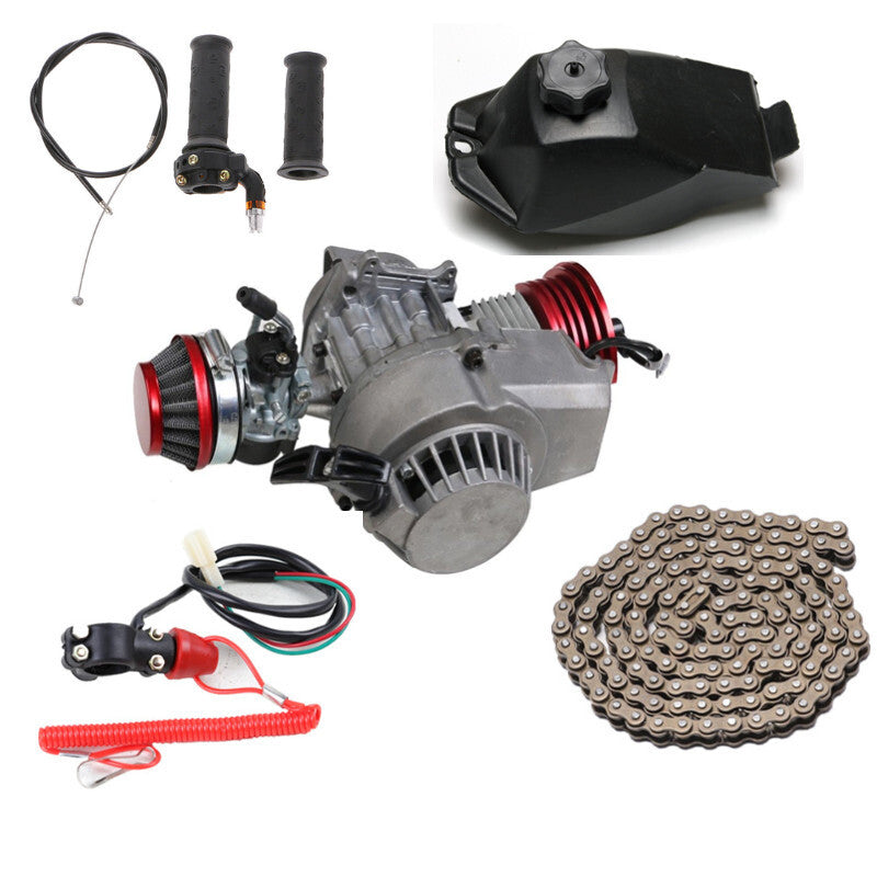 Big Bore 49cc/50cc Motor Kit 2-Stroke Pocket Bike/All-Terrain Vehicle Pull-Start Four-Wheel