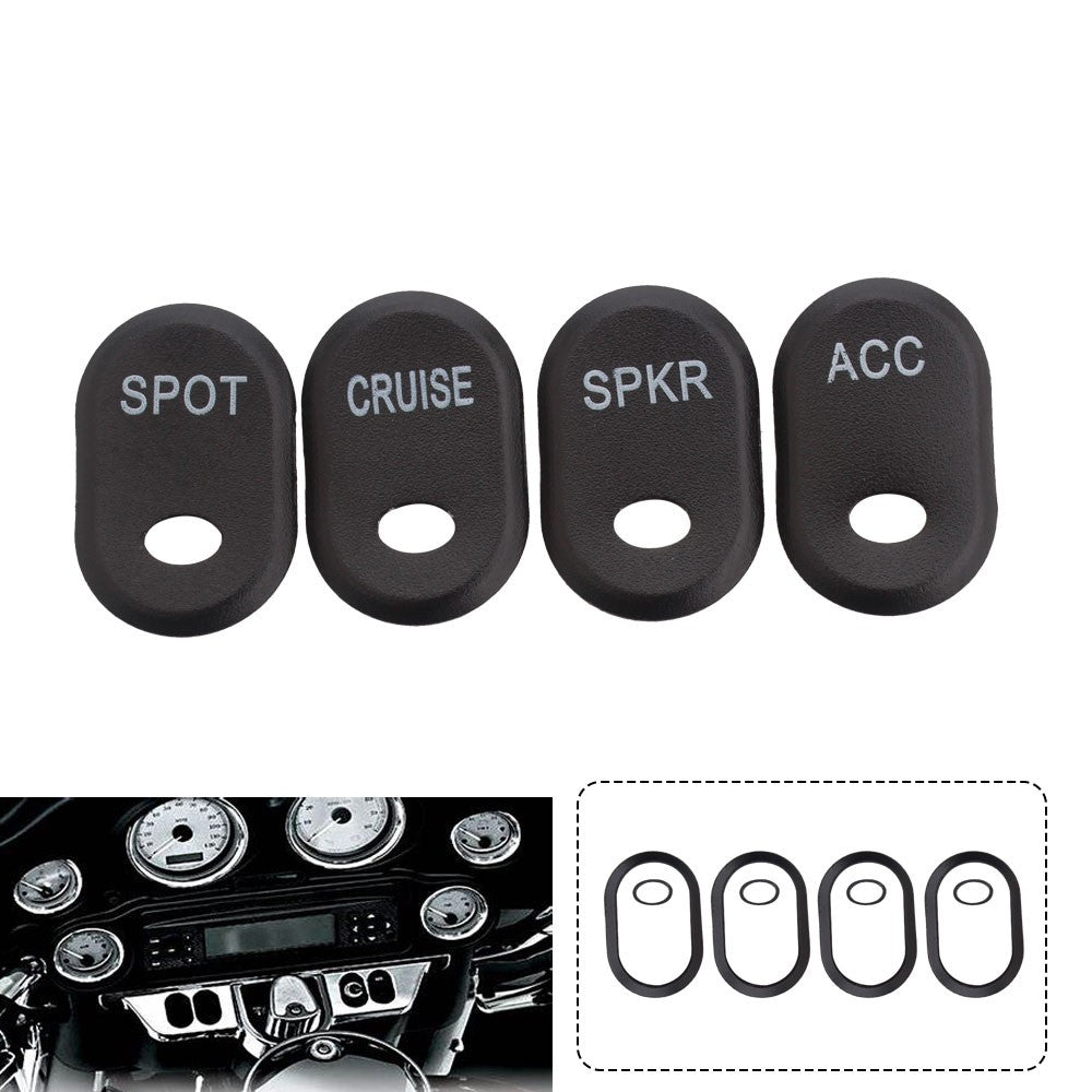4 PCS Inner Fairing Panel Switch Button Caps for Harley 96-13 Road Electra Glide Q