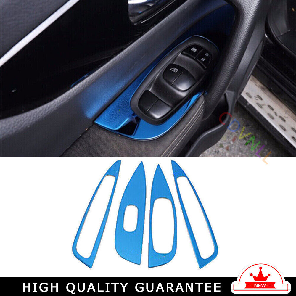 Glass Window Lifting Lock Panel Trim for Nissan Rogue Sport 17-21 Blue Titanium
