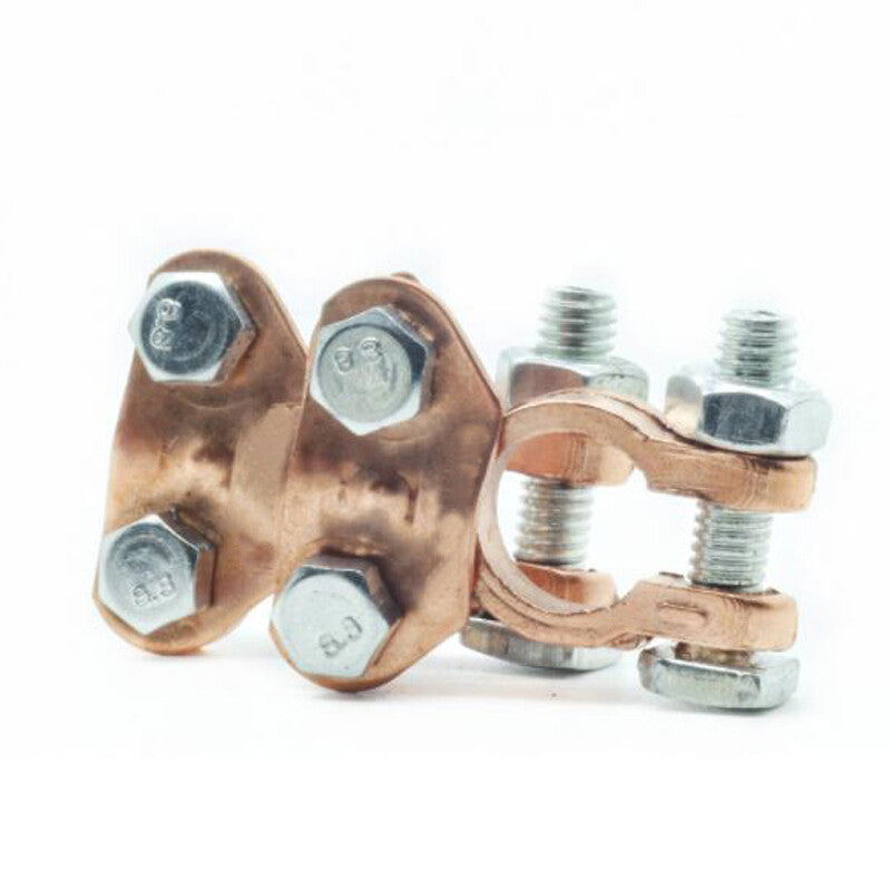 Universal copper pins for a pair of 16mm-18mm automotive battery clip terminal connectors. n