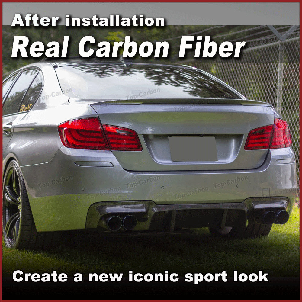 REAL Carbon Rear Diffuser Spoiler Lip for BMW 5Series F10 M5 Sedan Bumper 12-17