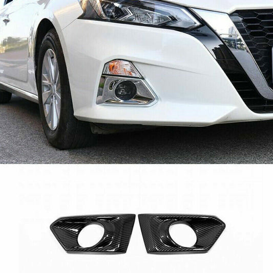 for Nissan Teana Altima 19-2022 Carbon Fiber Front Fog Light Lamp Cover Trim 2P