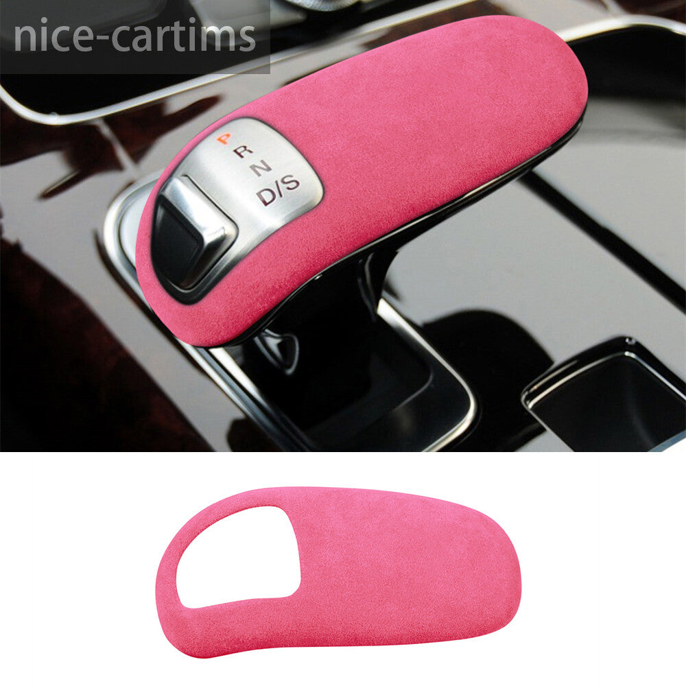 Suede Pink Console Gear Shift Knob Panel Cover for Audi for A8 2011-2017 Accessories