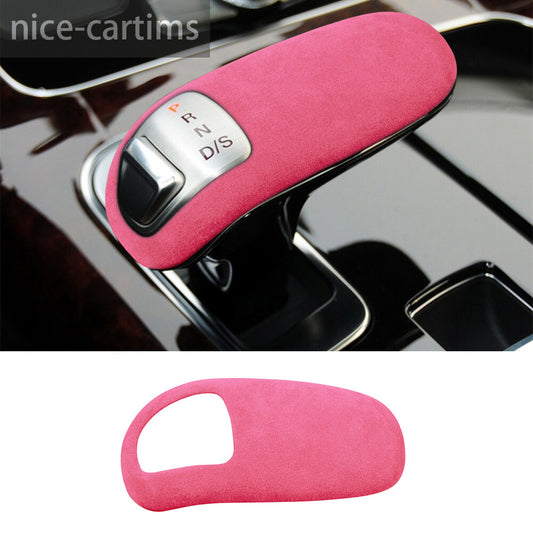 Suede Pink Console Gear Shift Knob Panel Cover for Audi for A8 2011-2017 Accessories