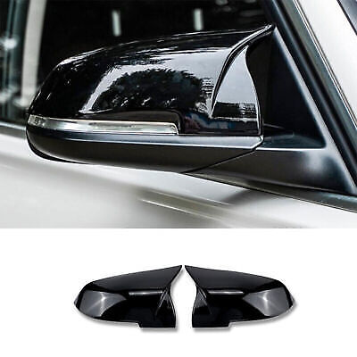 for BMW F30 F35 2014-18 Gloss Black OX Horn Rear View Side Mirror Cover Trim 2P