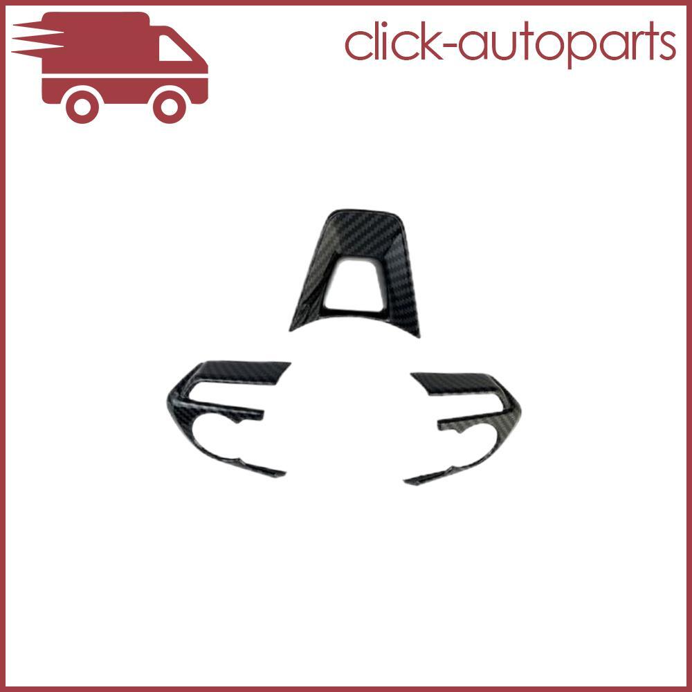 3Pcs Fit 2019 2020 for Toyota RAV-4 Carbon Fiber ABS Inner Steering Wheel Cover Trim