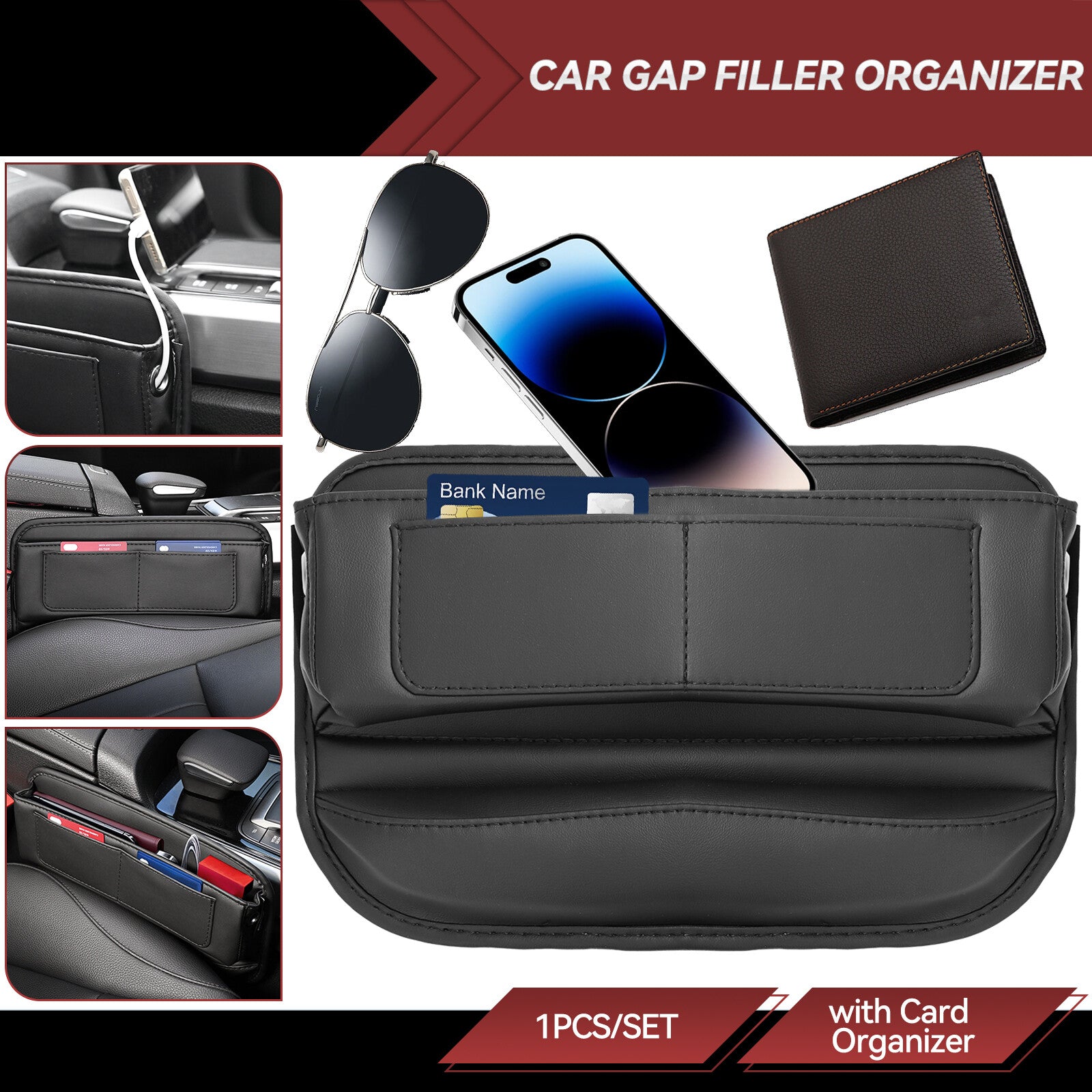 Car for Seat Gap Storage Bag Crevice Box Card Organizer Holder Accessories Universal