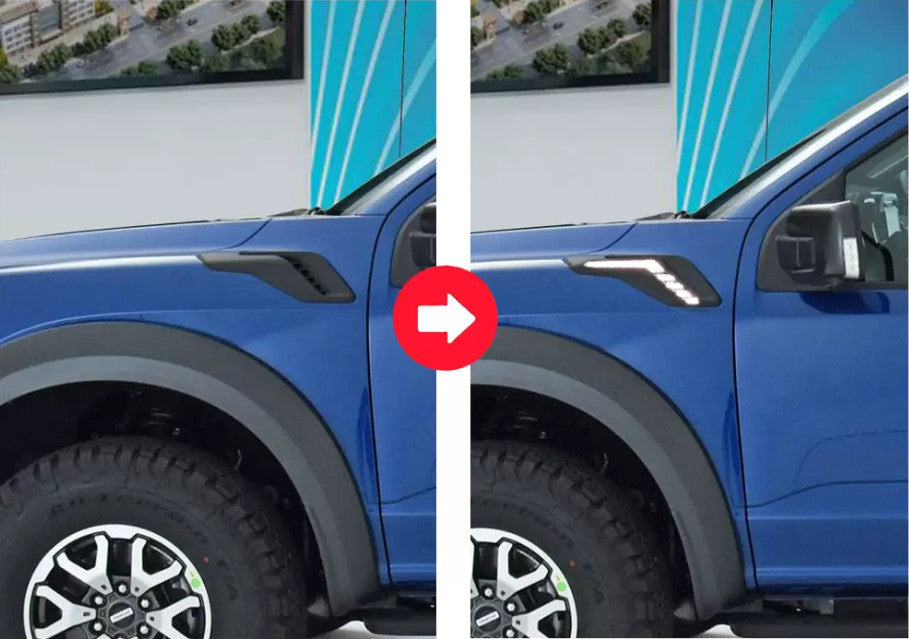 Car Body Front Side LED Light Sets 2pcs Fit for F150 2021-2023 v