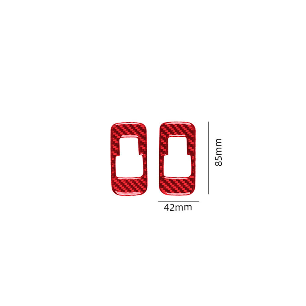 Red carbon fiber interior rear window control cover trim for Ford F-150 2015