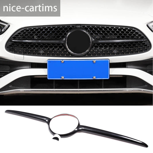 for Benz C Class W206 2022-2023 Front Center Grille Panel Cover ABS Carbon Fiber
