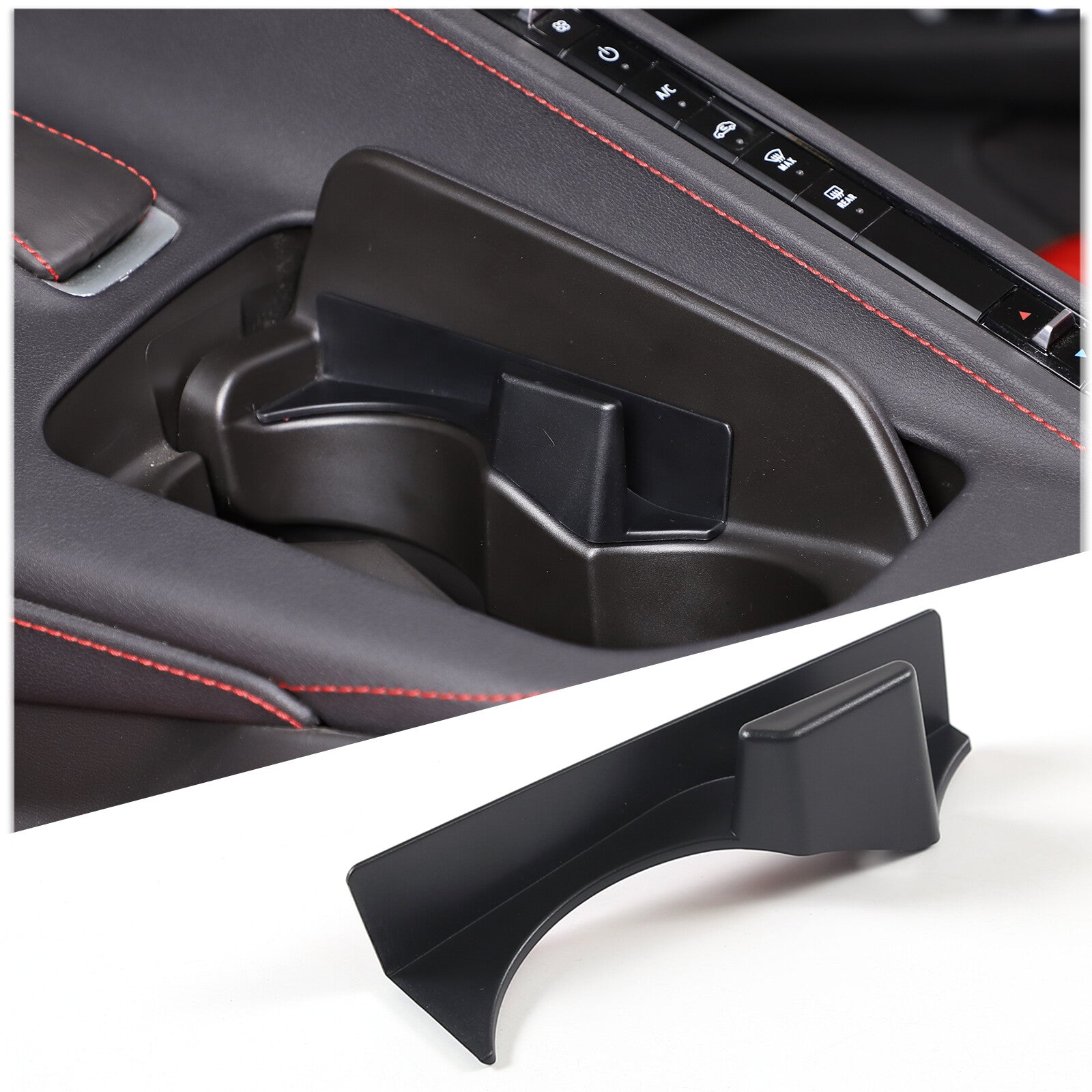 Black Dashboard Storage Tray with Cell Phone Holder for Tundra 07-21- v
