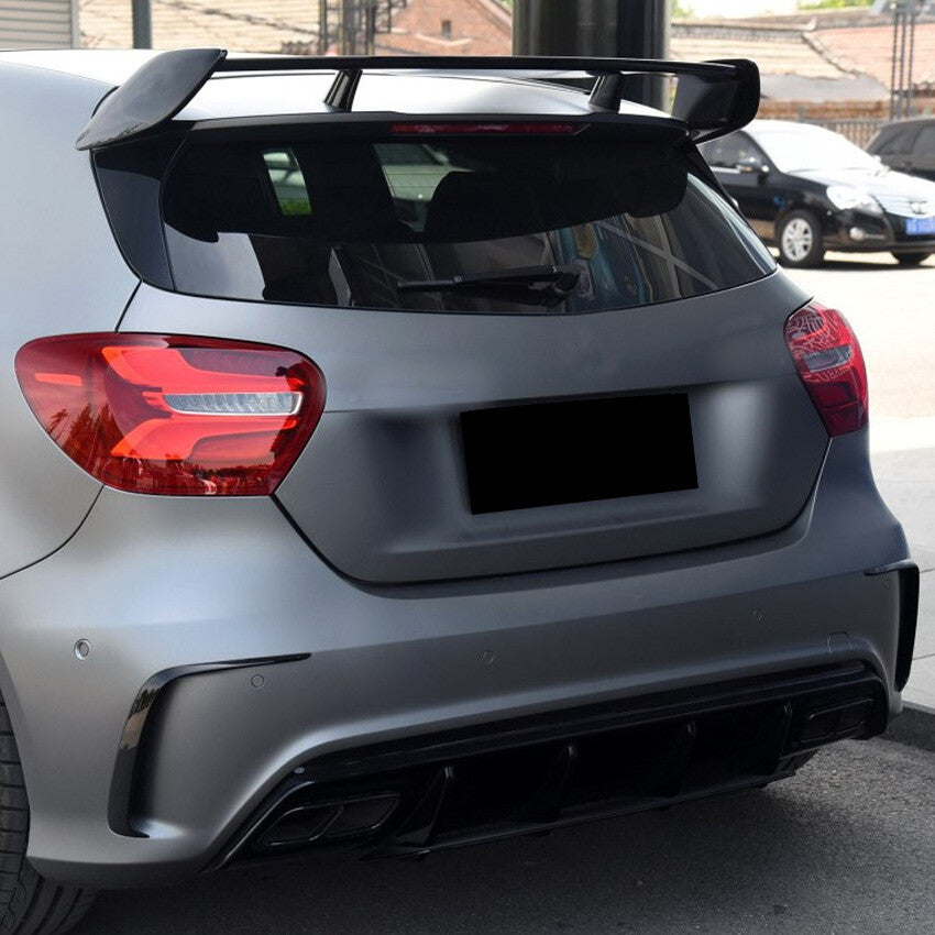 Fit for Benz A Class W176 A45 2016-2018 Glossy Black Rear Bumper Spoiler Trim n