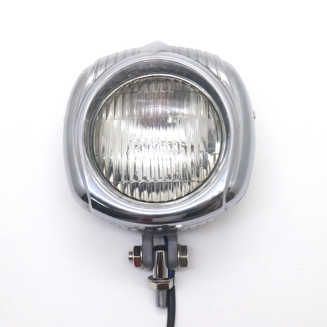 Chrome Polished Metal Vintage Retro Headlight for Harley Cafe Racer Custom Q