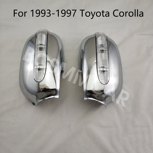 Fit For 1993-1997 for Toyota for Corolla Chrome Side Rear View LED Mirror Cover Trim