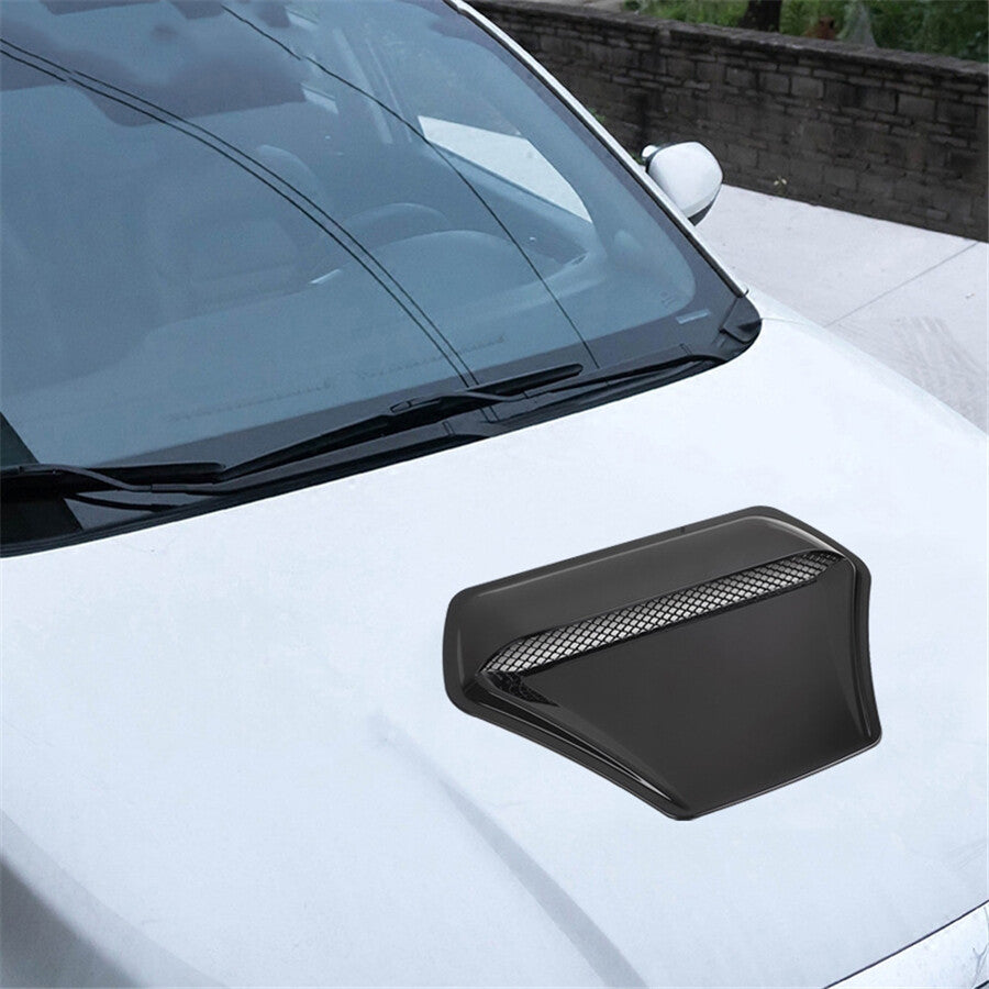 Car Front Air Flow Vent Cover Scoop Vent Bonnet Decoration Cover Gloss Black ABS Q