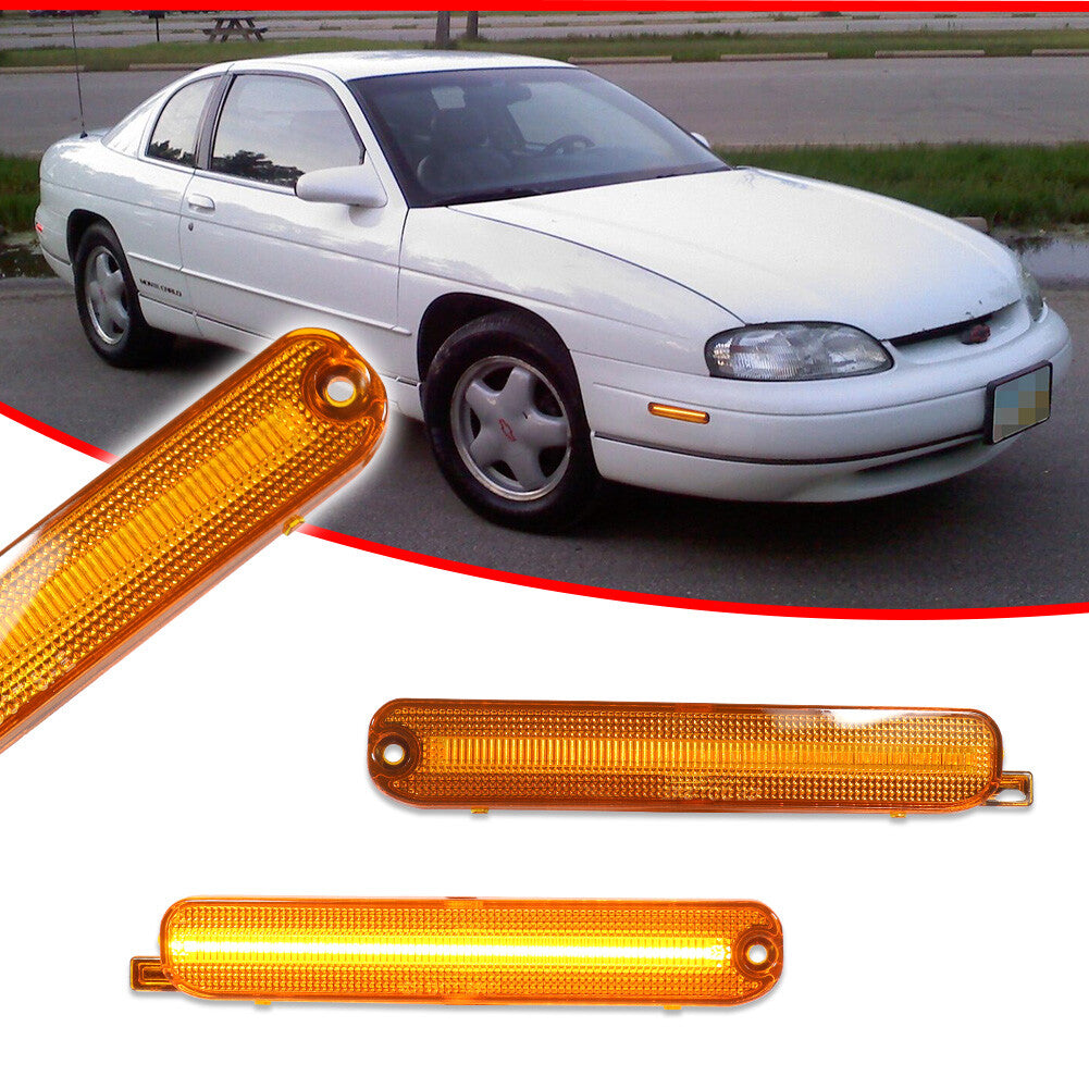 Front Side Marker Amber LED Lights for 95-01 for Lumina and 95-99 Monte Carlo - v