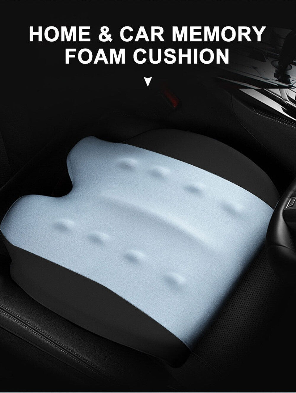 for Seat Cushions Memory Foam Protector Breathable Fabric For Car,Office Blue n