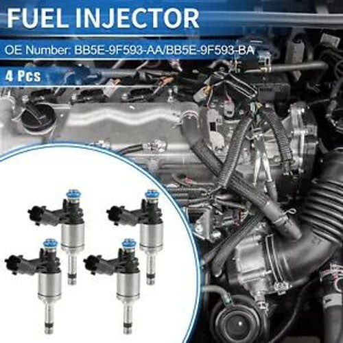 BB5E-9F593-AA Fuel Injector for Ford Edge 2012-2014 2.0L Black 4 Pcs