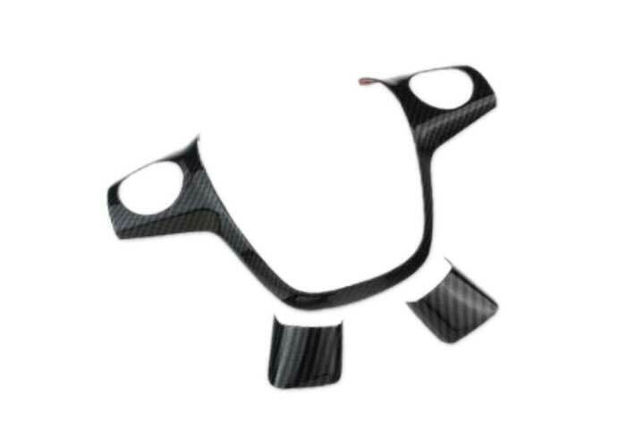 3PCS Carbon Fiber Steering Wheel U Type Frame Cover Trim for Ford Escape 2013-16