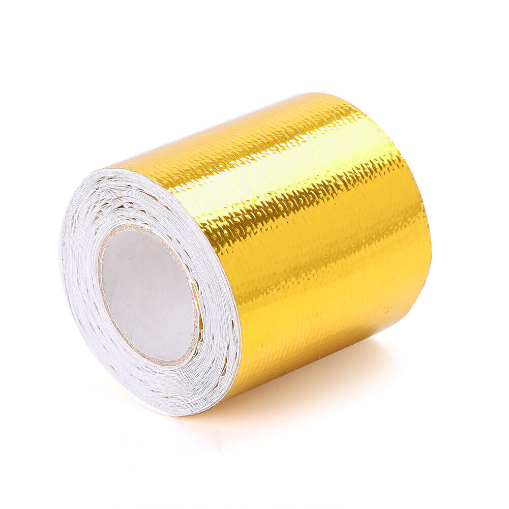 1 Roll Reflective Gold High Temperature Heat Shield Fireproof Adhesive Tapes Q