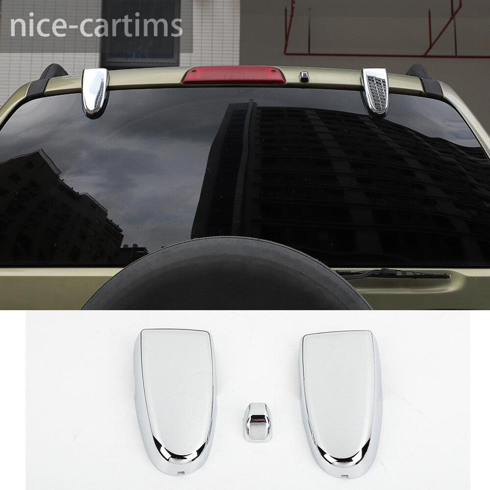 3Pcs Chrome ABS Tailgate Rear Window Glass Hinge Trim for Jeep Liberty 1999-2006