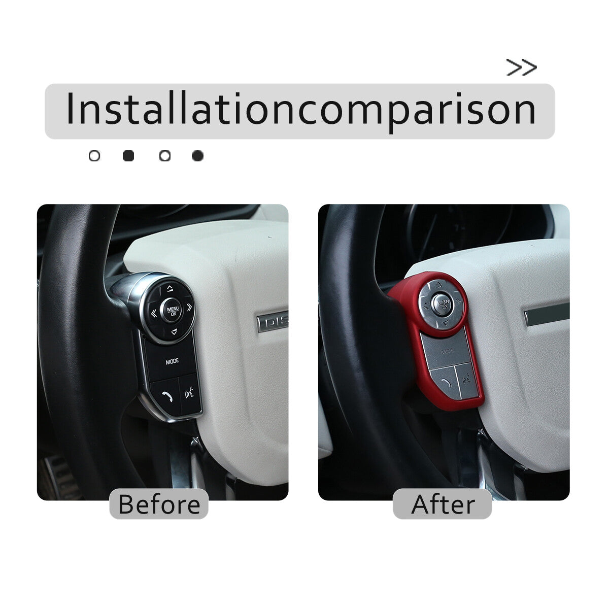 Red steering wheel button cover for Range Rover Sport/Vogue 2013 - 2017 LR5 n