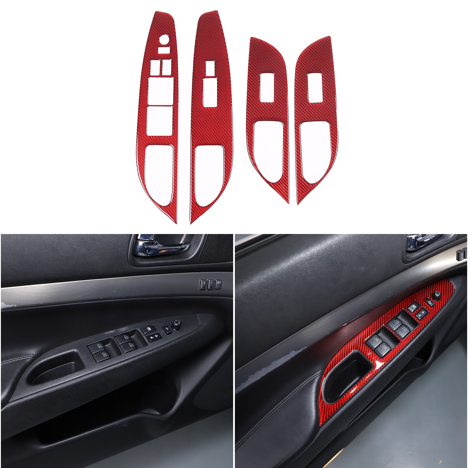 Carbon Fiber ABS Center Console Gear Shifter Cover for FJ Cruiser 2007 - 2021- v