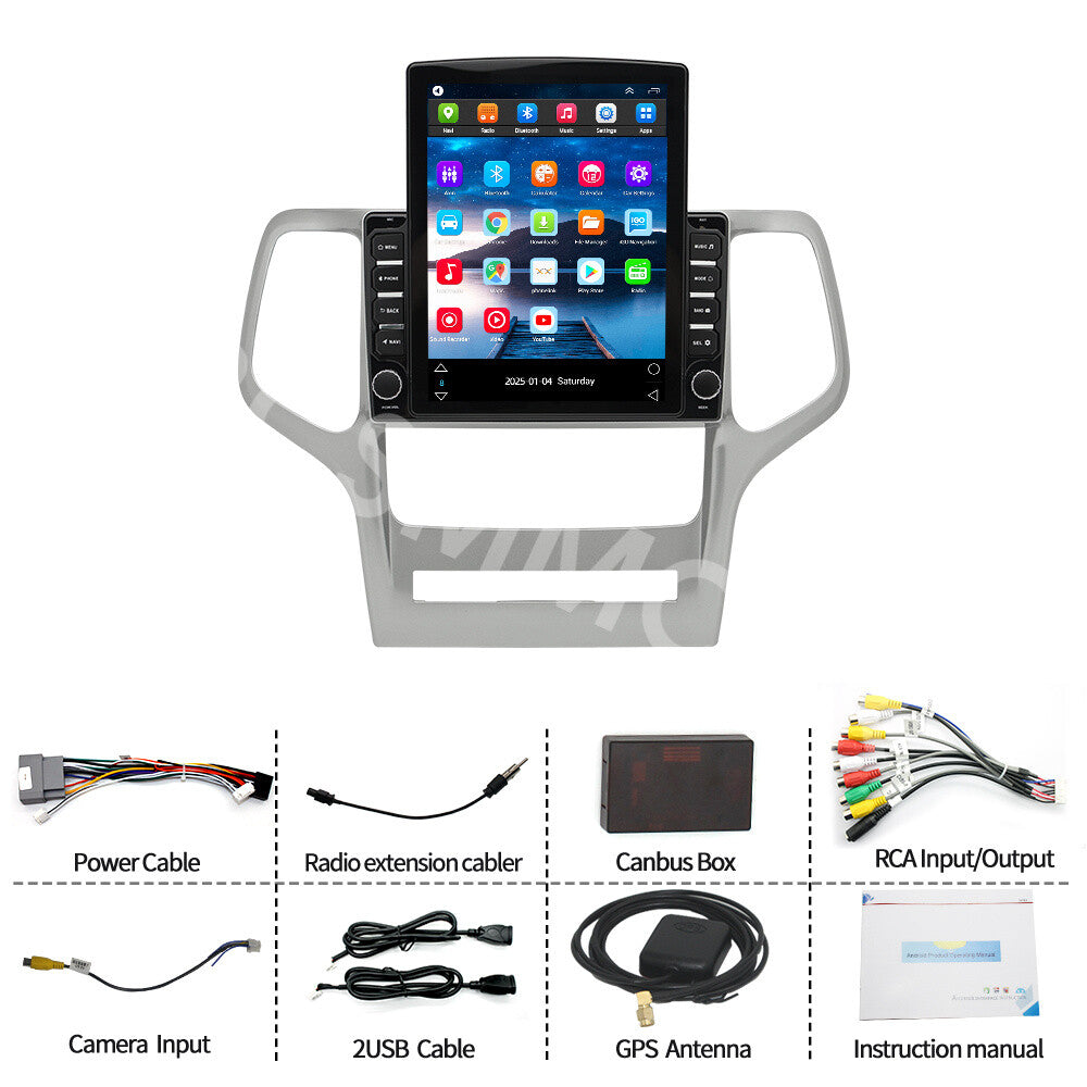 Android 14 Car Stereo Radio 4+32GB GPS BT Fit for Jeep for Grand Cherokee 2008-2013