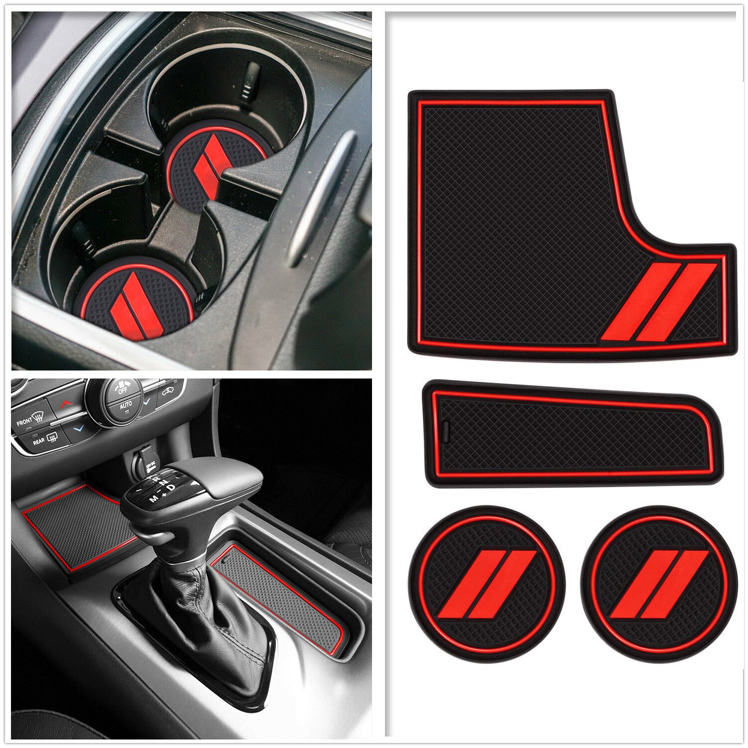 Custom Fit for Dodge Charger 2015-2020 Cup Holder Mat Door Gate Slot Storage Pad Q