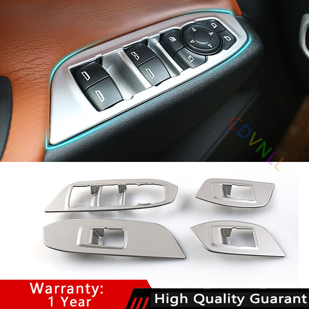 for Chevrolet Equinox 2018-2021 Silver Inner Window Lift Switch Panel Trim Cover