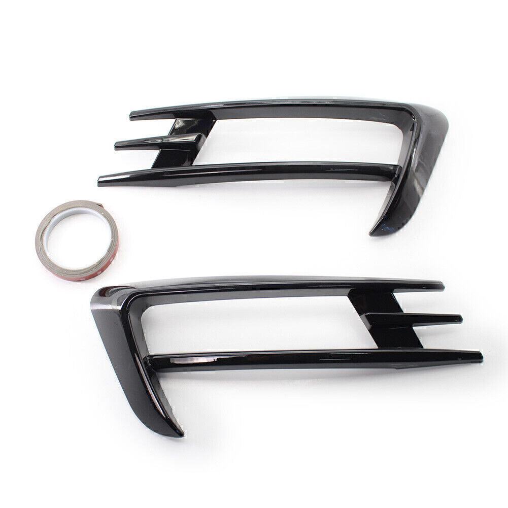 Gloss Black Fog Light Lamp Cover Bumper Grille Trim Fit for VW for Golf 7 MK7 2014-2017