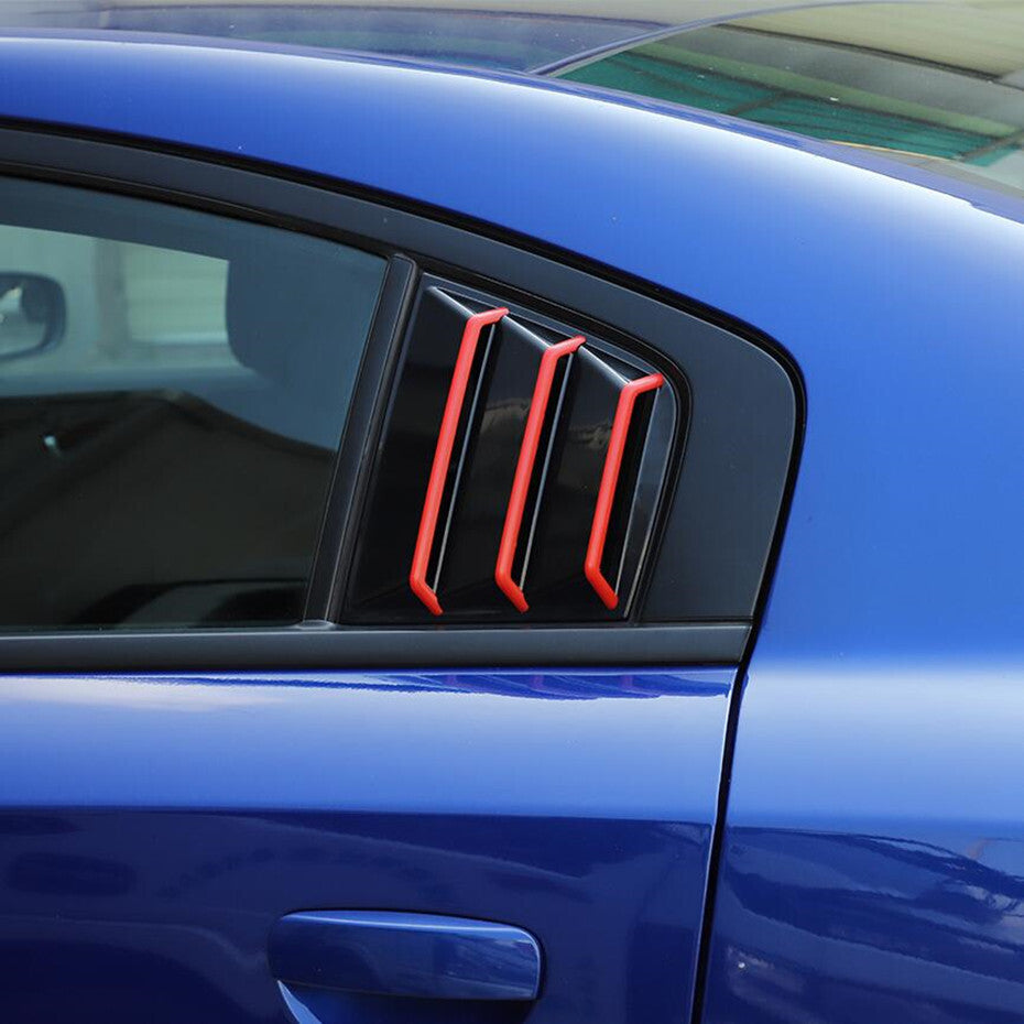For 2011-2023 for Dodge Charger ABS Black&Red Side Air Vent Window Louver Cover Trim v
