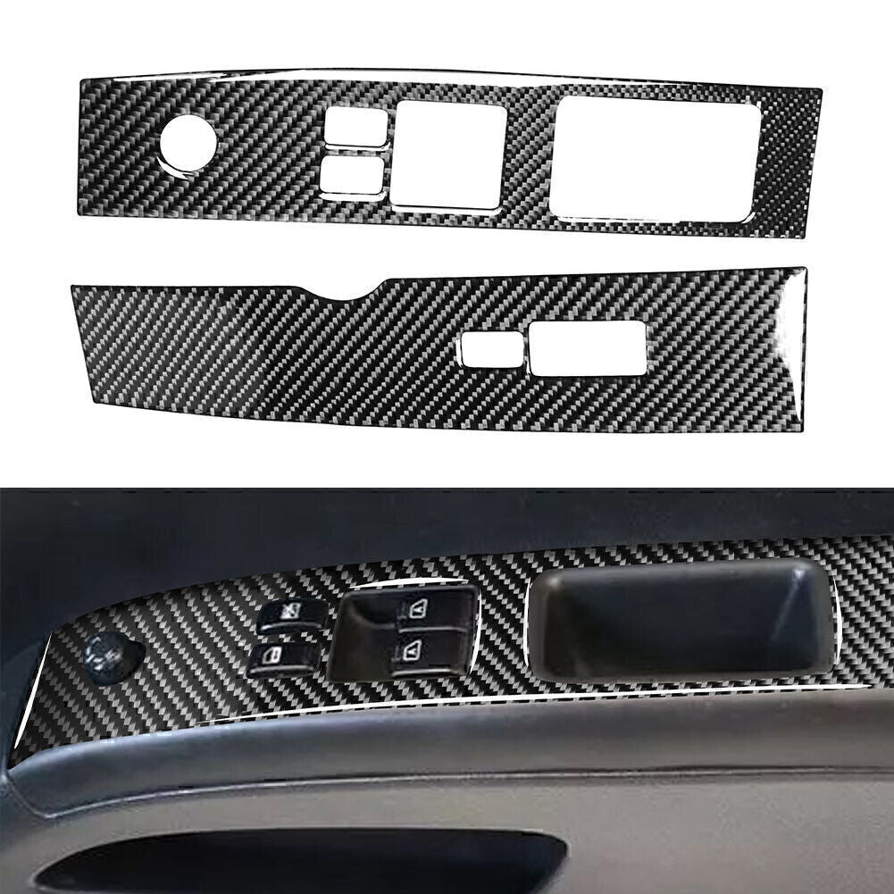 Interior Window Lift Switch Panel Cover Trim Carbon Fiber for Nissan 350Z 06-09 Q