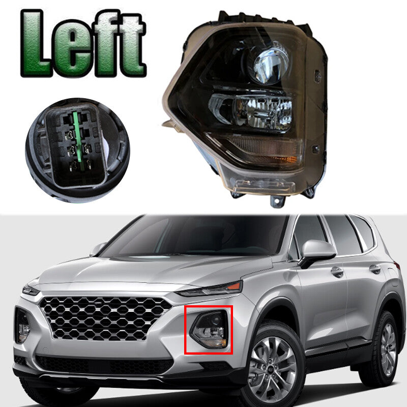 Left Halogen Front Bumper Fog Light Assembly for Hyundai Santa Fe 2019 2020 v