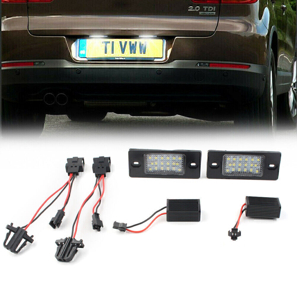 18-SMD White LED Rear License Plate Lamp for VW Touareg 03-10 for Tiguan 2009-15