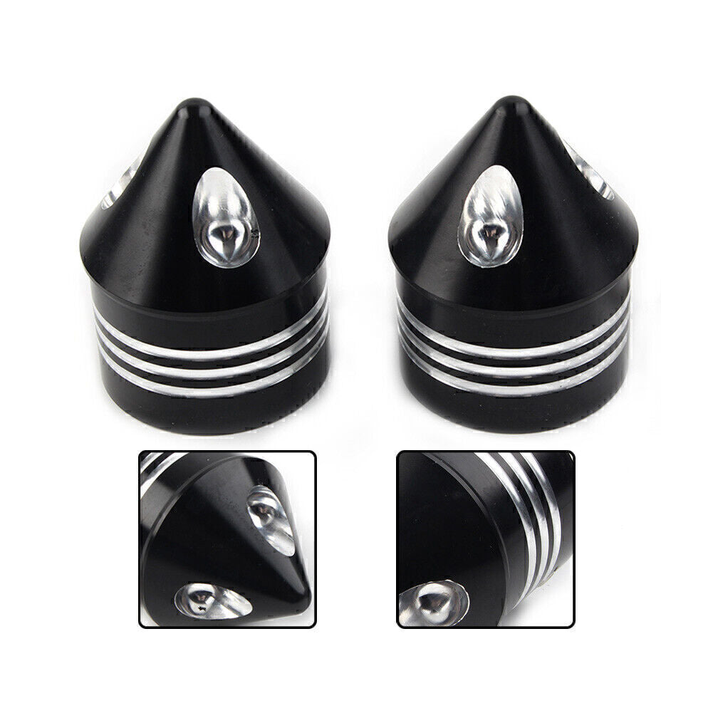 Black Thick Cut Front Axle Cap Nut Cover for Harley Electra Glide Sportster FLHX Q
