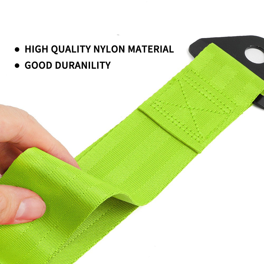 JDM High Strength Sport Racing Tow Strap Front Rear Bumper Towing Hook Green Q