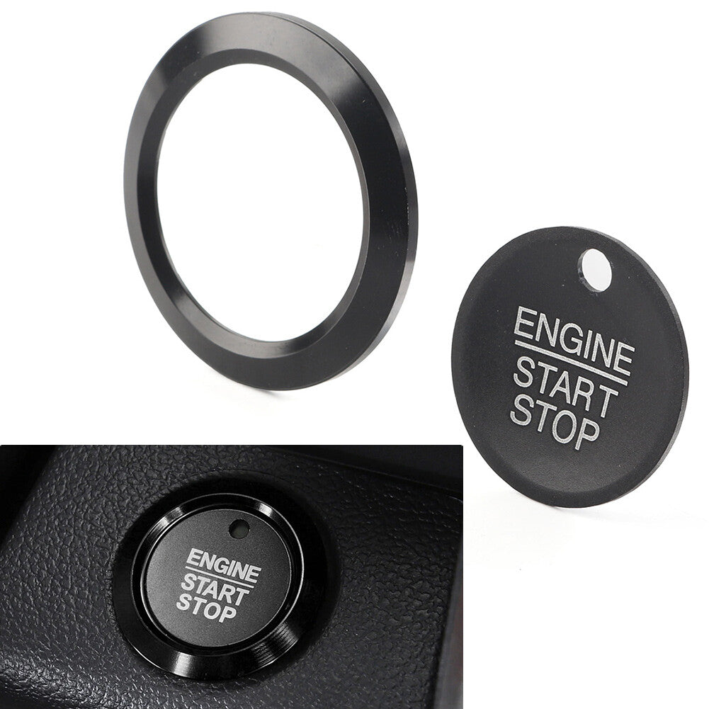 Engine Start Stop Switch Button Cover Trim Fit for Ford F150 2015-2020 Black