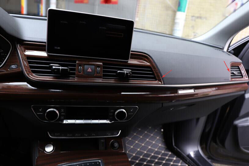 for Audi Q5 2018-2024 Red Wood Inner Grain Middle Air Outlet Vent Cover Trim 3P