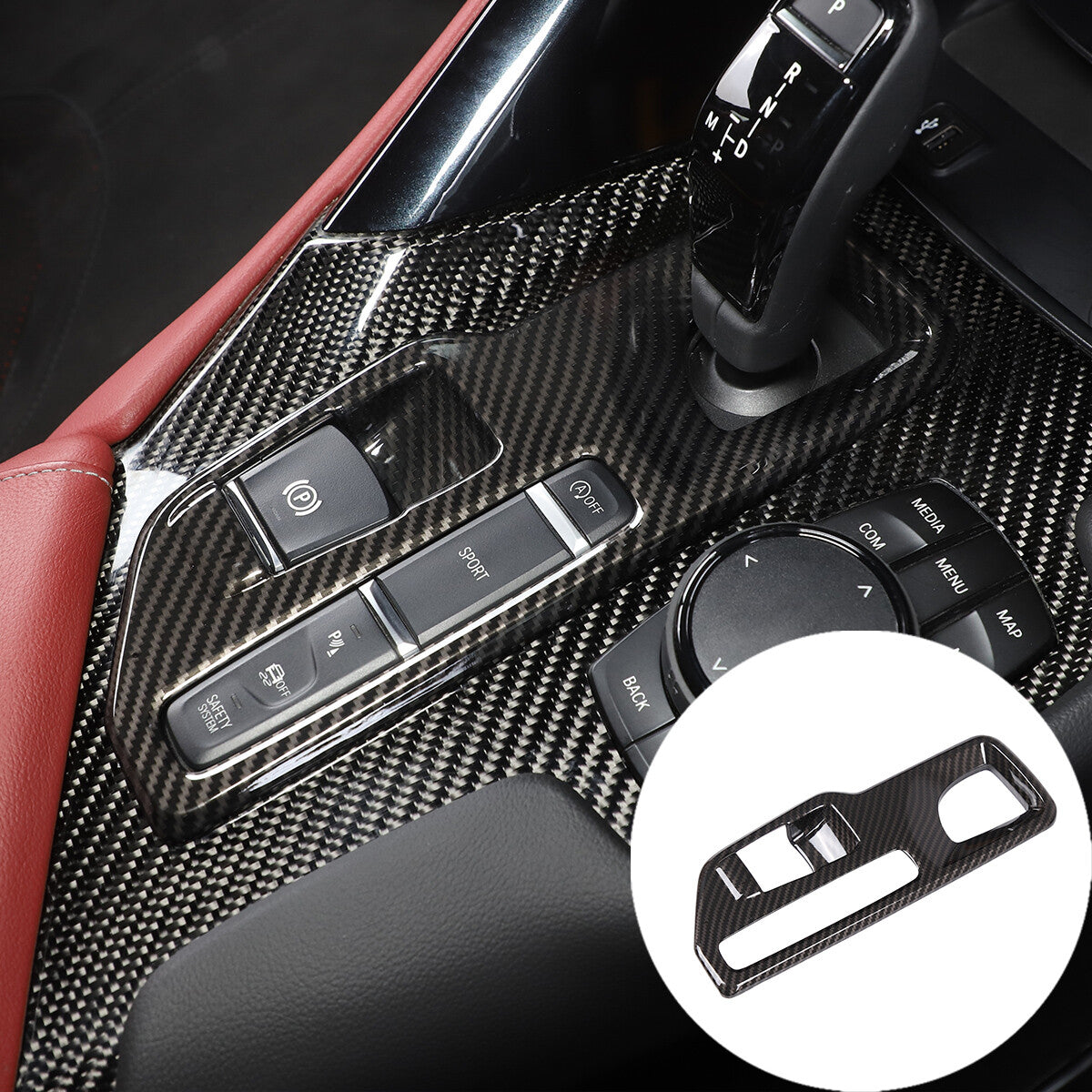 for Hyundai for Tucson 2016-2021 Carbon Fiber Steering Wheel V Type Cover Trim 1pcs- v