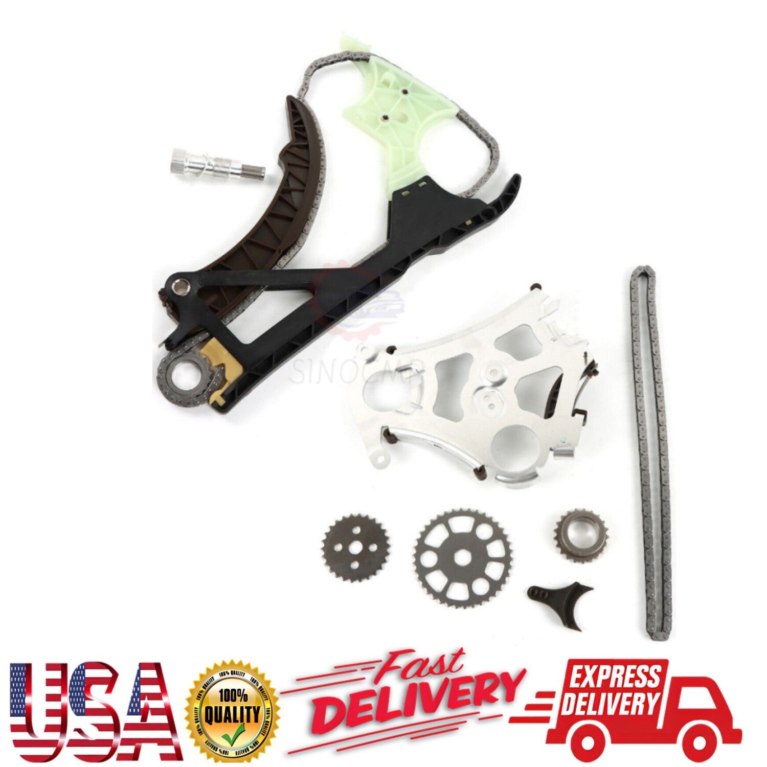 Timing Chain Kit Engine Oil Pump Gear Guide Rail Assembly for BMW N52 N55 325 US