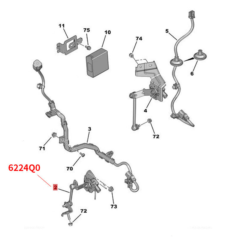 6224N5 6224Q0 C-Crosser 07-12 diesel headlight adjustment sensor front
