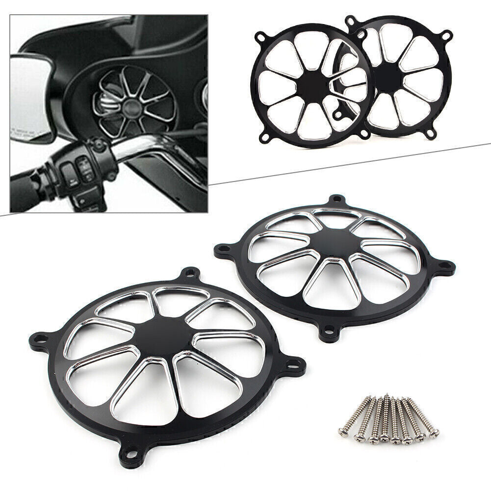 Audio Fairing Mount Front Speaker Trim Grill Cover for Harley Touring 1996-13