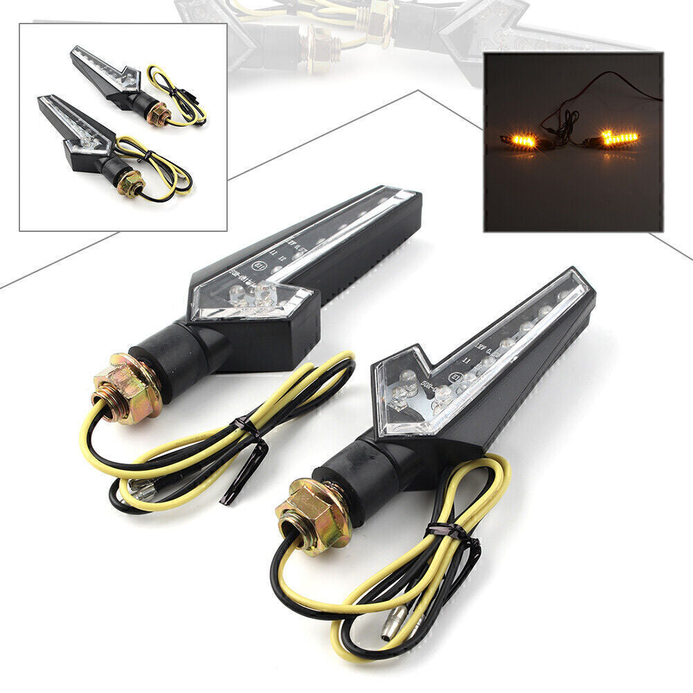 Motorcycle 12V Turn Signal Lights Indicators Amber Lamp Fit Custom Touring Q